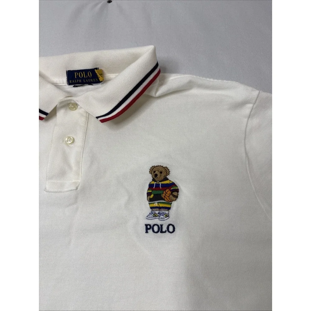 Polo Ralph Lauren Polo Bear Classic Fit White Cotton Polo Shirt Men's XXL